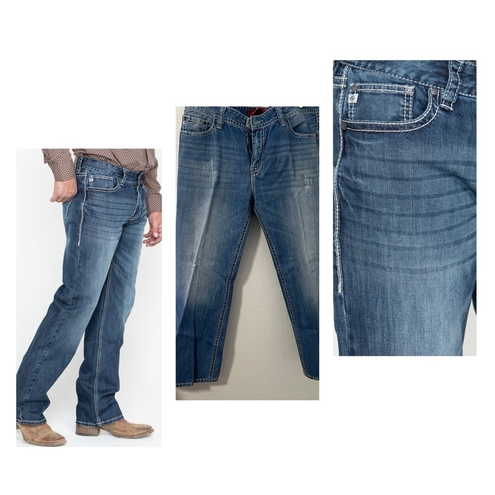 Rock&Roll Men's Double Barrel Straight Relaxed Fit Denim LT Vintage Size 40x32